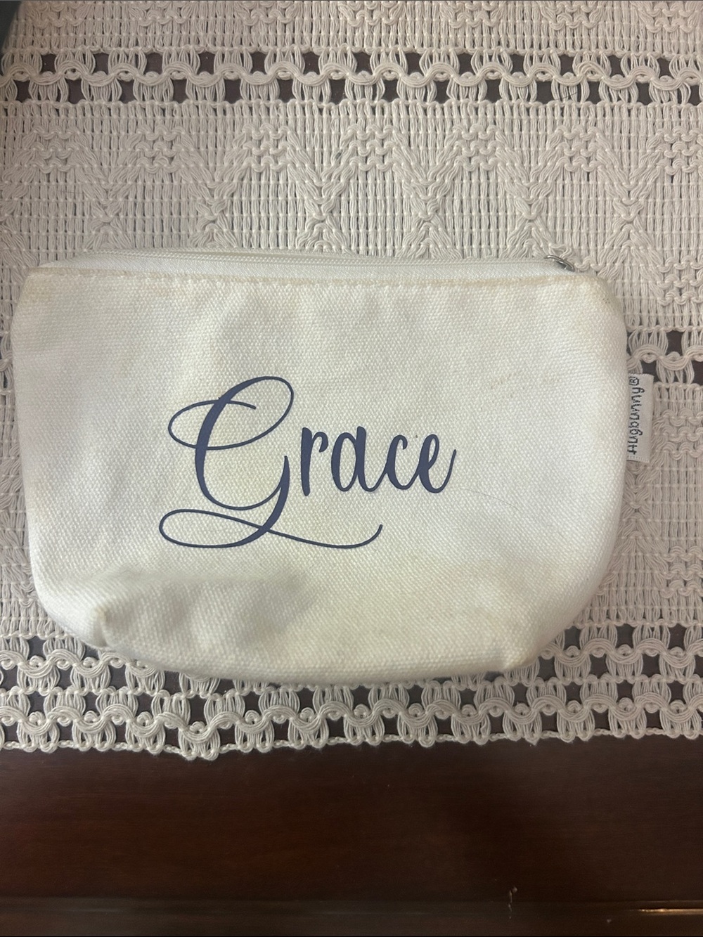 Grace Canvas Cosmetic Bag - White